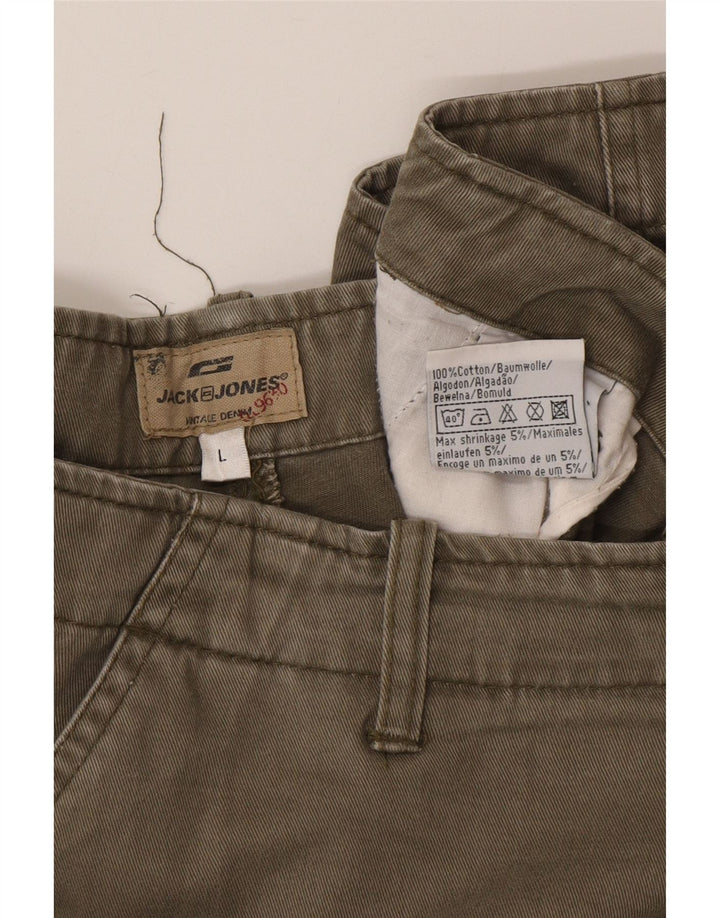 Jack & Jones Herren Cargo-Shorts, Größe L, W34, Khaki, Baumwolle