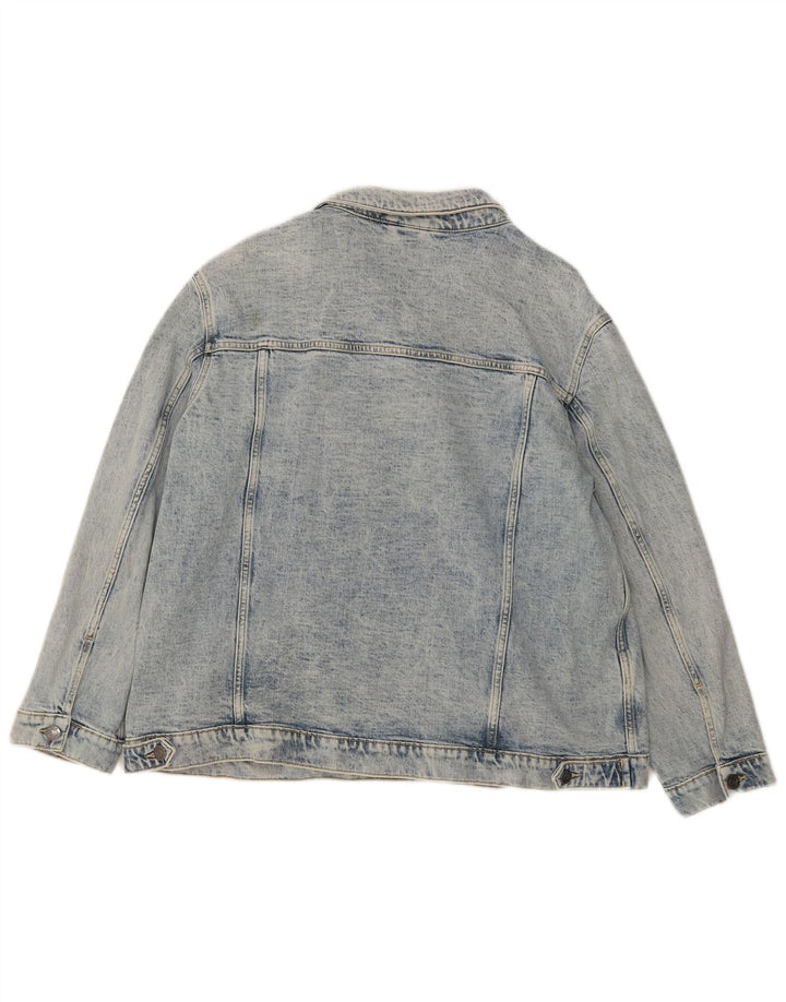 Fat Face Damen Jeansjacke UK 18 XL Blaue Baumwolle