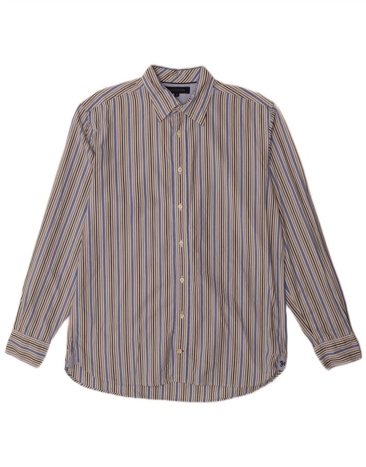 Tommy Hilfiger Herrenhemd aus mittelblauer Nadelstreifen-Baumwolle
