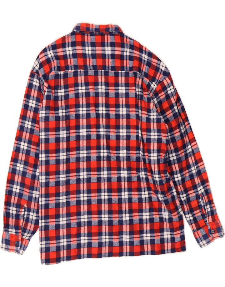 VINTAGE Mens Flannel Shirt Size 45/46 XL Red Check Cotton Vintage Vintage and Second-Hand Vintage from Messina Hembry 