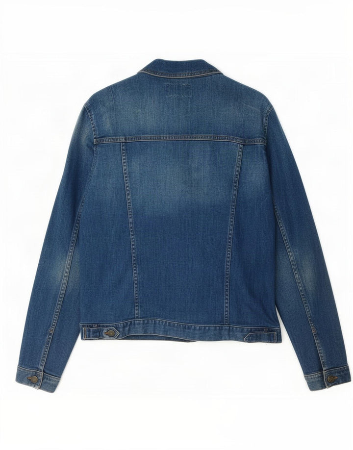 Fat Face Damen Jeansjacke UK 14 Große blaue Baumwolle