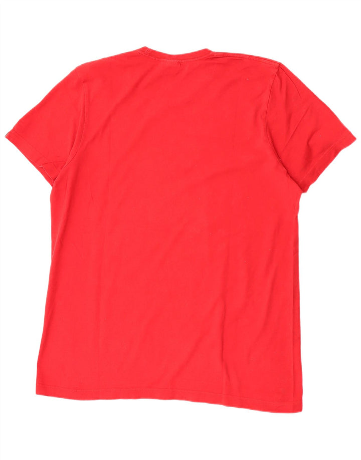 Adidas Herren Grafik-T-Shirt aus mittelroter Baumwolle