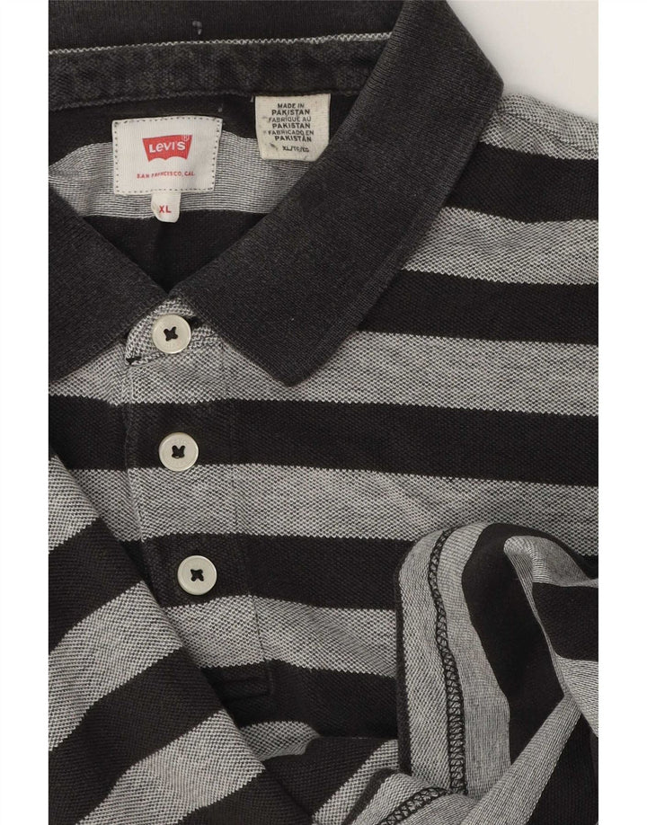 Levi's Herren-Poloshirt XL, grau gestreift, Baumwolle