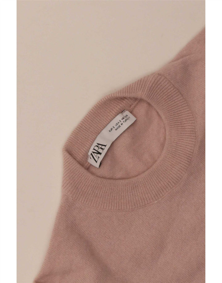 Zara Damen-Pullover mit Rundhalsausschnitt, Gr. 10, klein, Rosa
