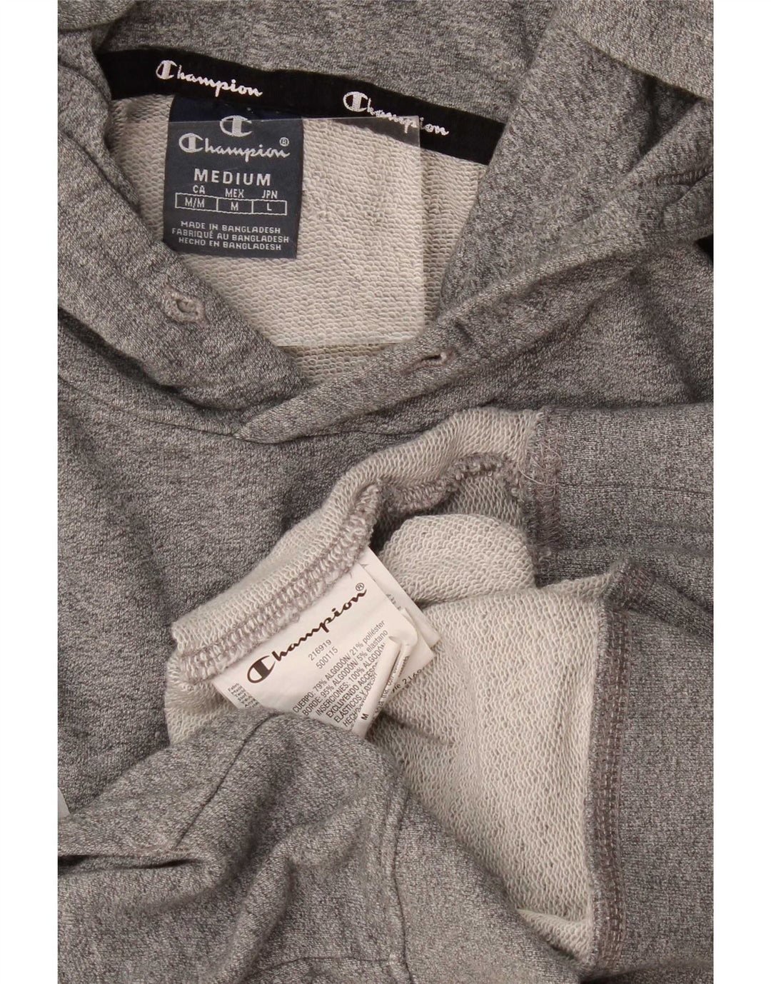 Champion Herren-Kapuzenpullover mit Grafik, mittelgrau, Colourblock-Baumwolle