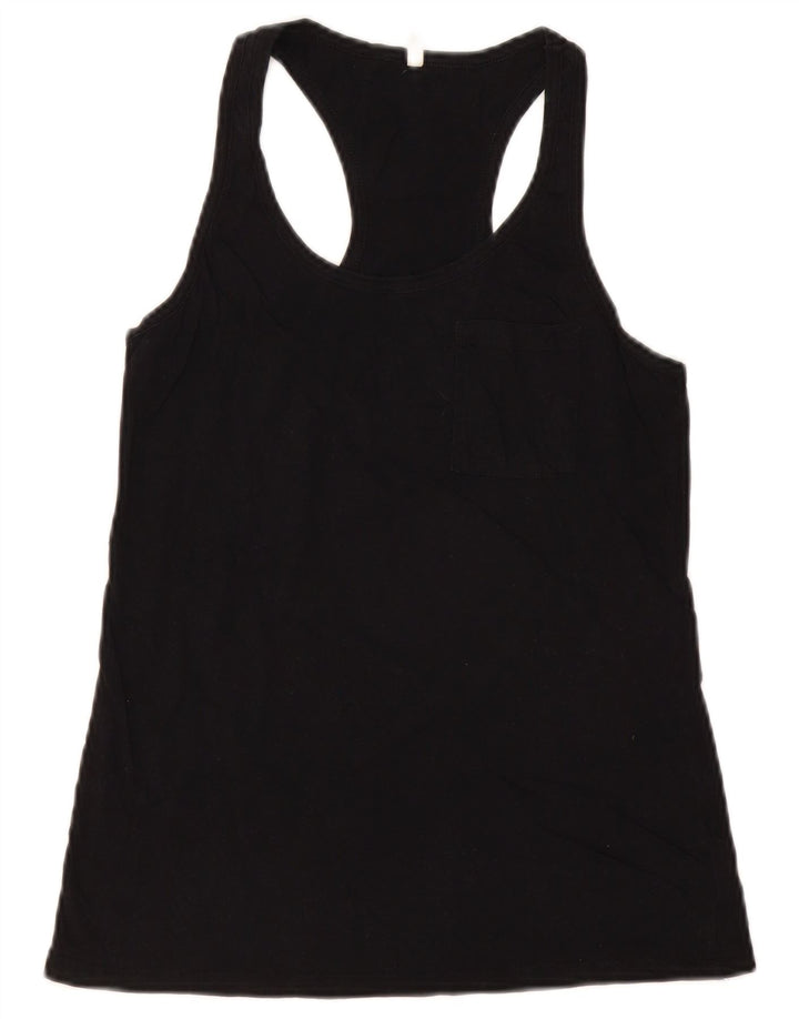 Benetton Damen-Trägershirt UK 12 Mittelschwarze Baumwolle