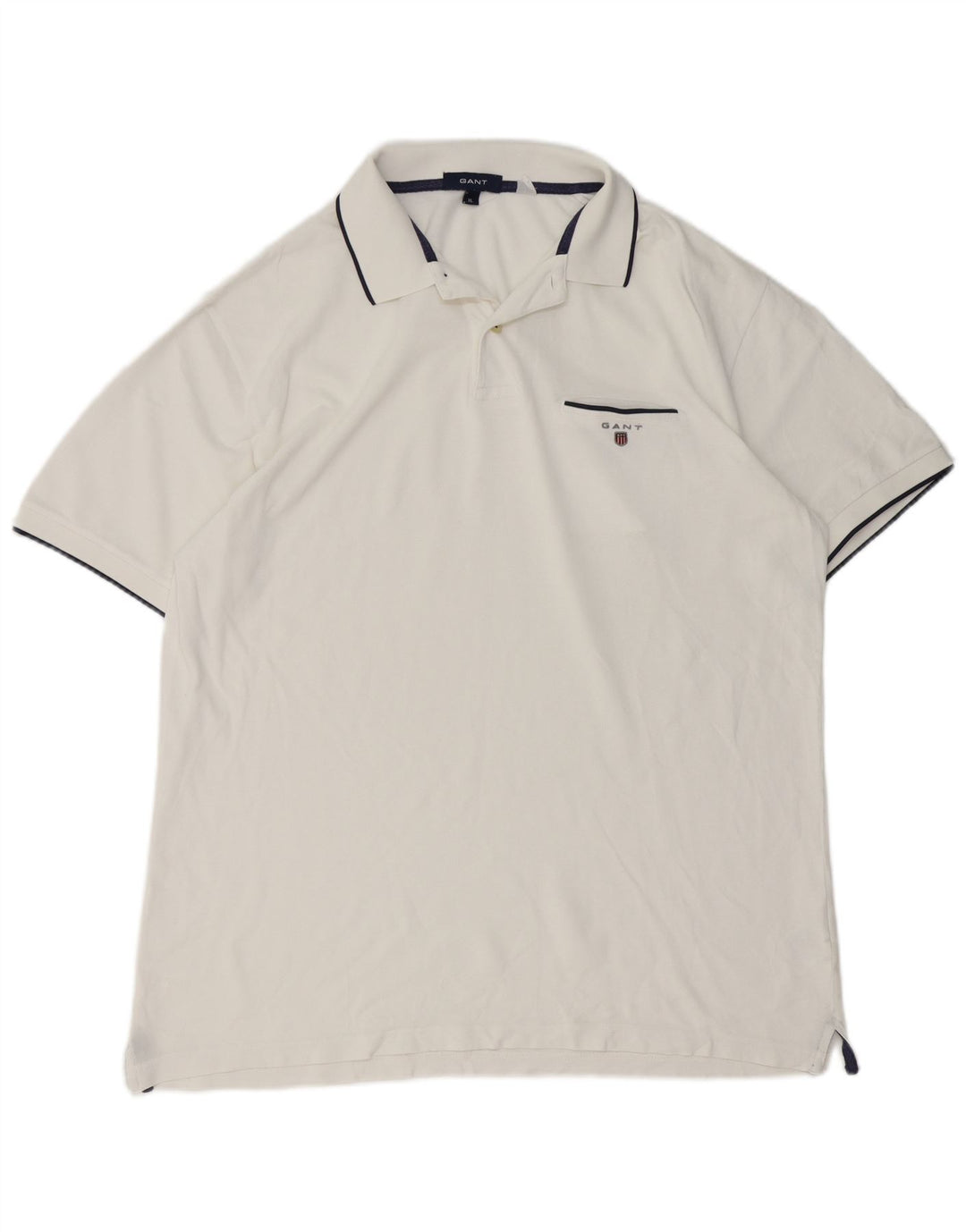 Gant Herren Poloshirt XL Weiße Baumwolle