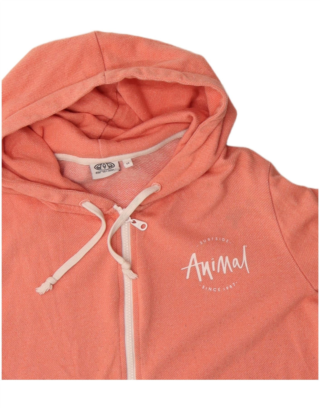ANIMAL Damen-Kapuzenpullover mit Reißverschluss, UK 14, Größe L, Rosa, Baumwolle