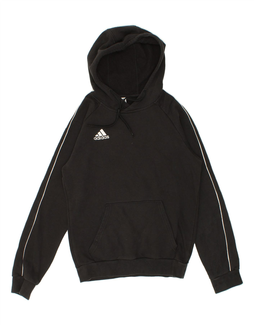 ADIDAS Mens Hoodie Jumper Small Black Cotton Vintage Adidas and Second-Hand Adidas from Messina Hembry 