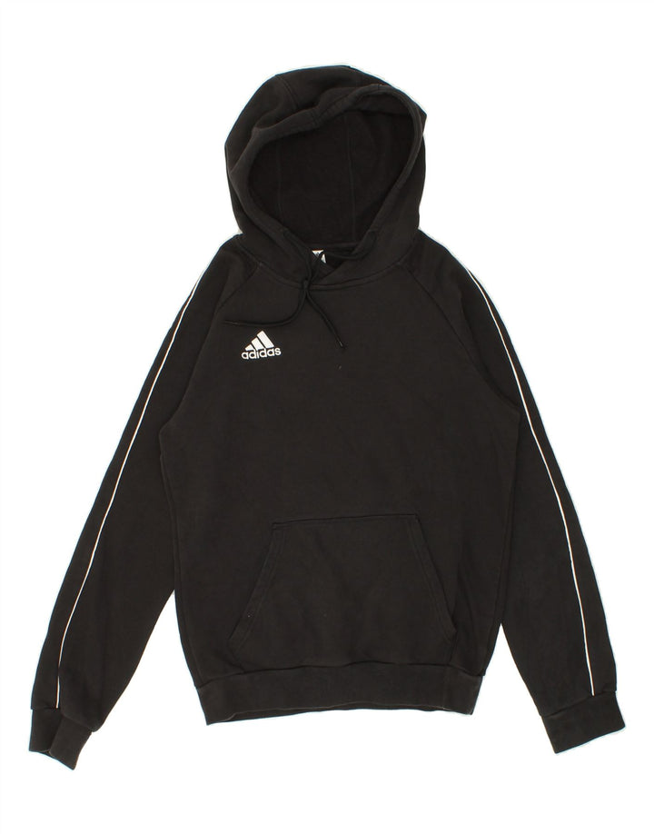 ADIDAS Mens Hoodie Jumper Small Black Cotton Vintage Adidas and Second-Hand Adidas from Messina Hembry 