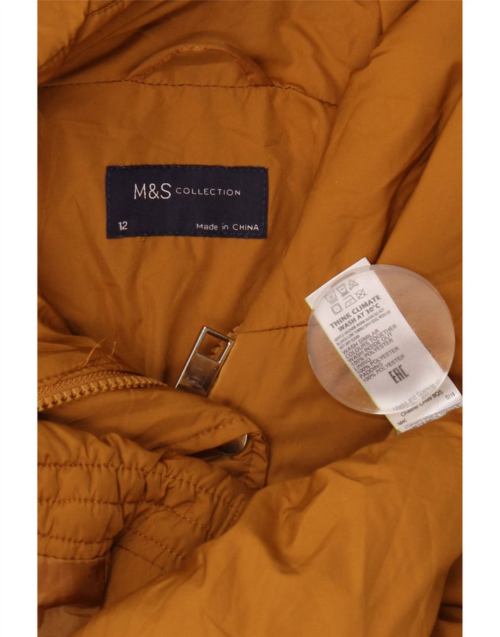 Marks & Spencer Wattierte Damenjacke mit Kapuze, UK 12, Mittelgelb, Polyester