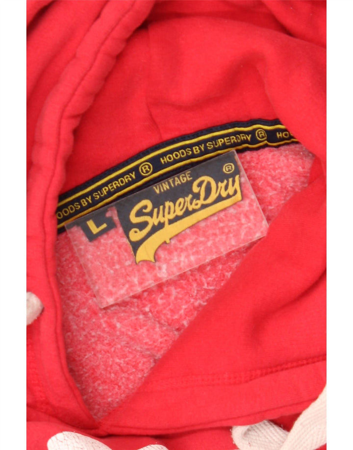 Superdry Herren-Kapuzenpullover mit Grafik, Größe L, Rot