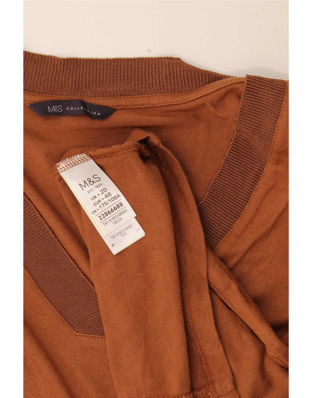 Marks & Spencer Damen Bluse Top UK 20 2XL Braune Viskose