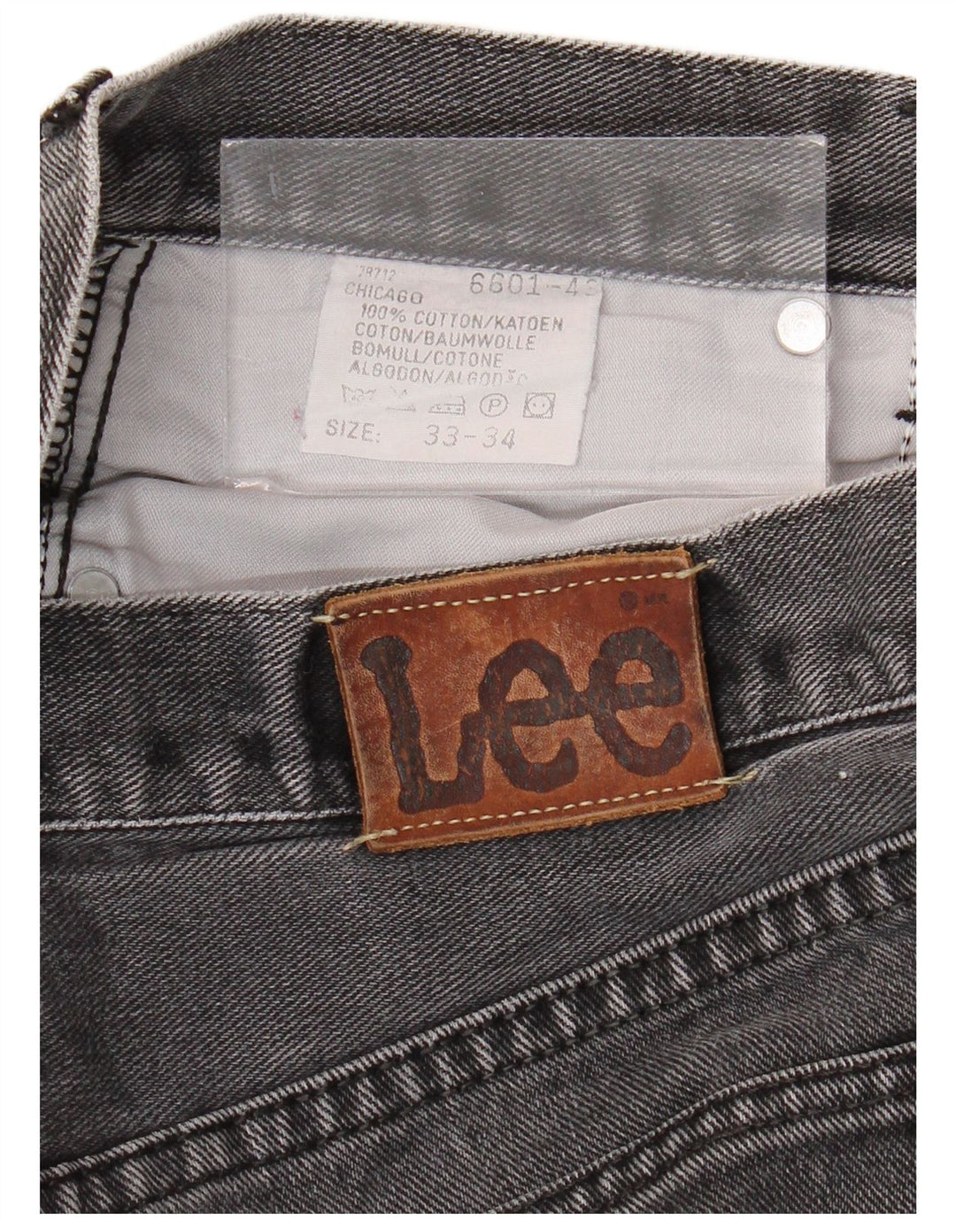 LEE Herren Chicago Straight Jeans W33 L29 Graue Baumwolle