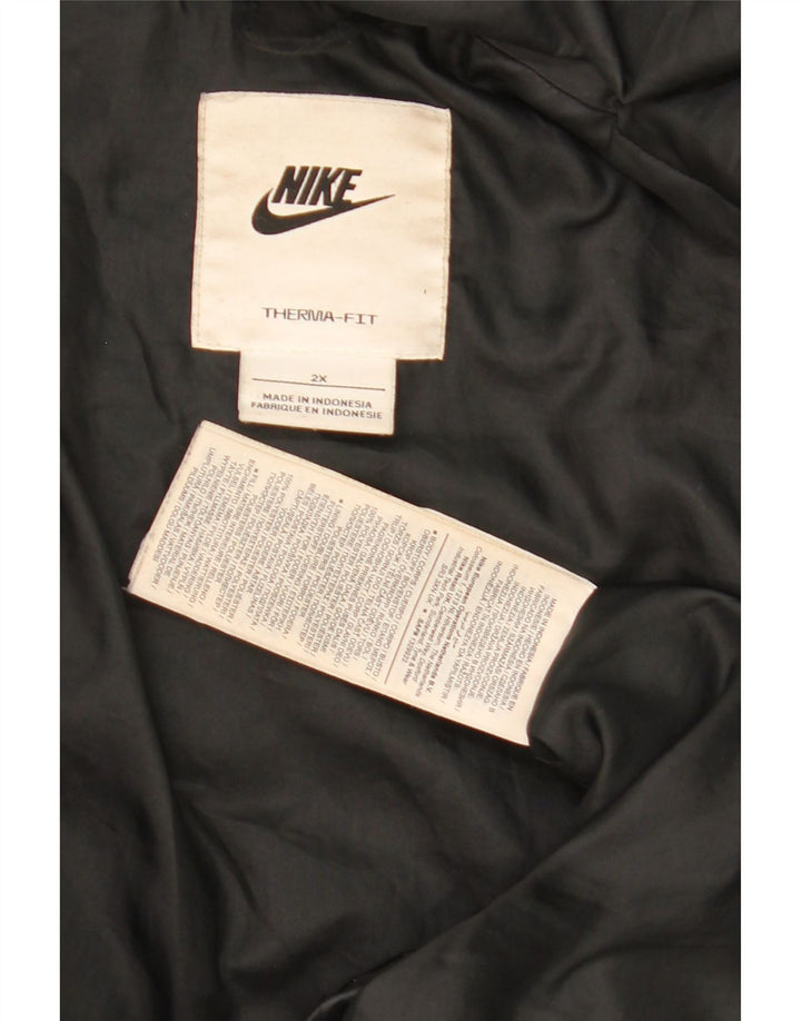 Nike Damen-Kapuzen-Übergröße, gepolsterte Jacke, UK 20 2XL, schwarzes Polyester