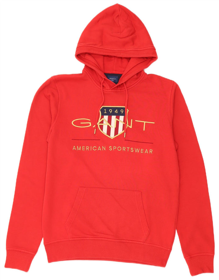 Gant Herren-Kapuzenpullover mit Grafik, mittelrote Baumwolle