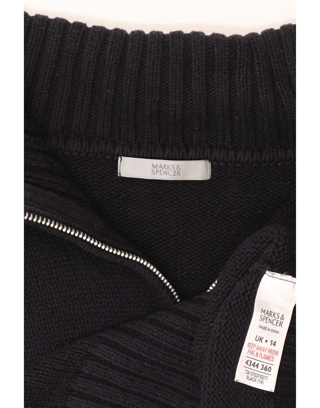 Marks & Spencer Damen-Cardigan mit durchgehendem Reißverschluss, Gr. 14, Marineblau