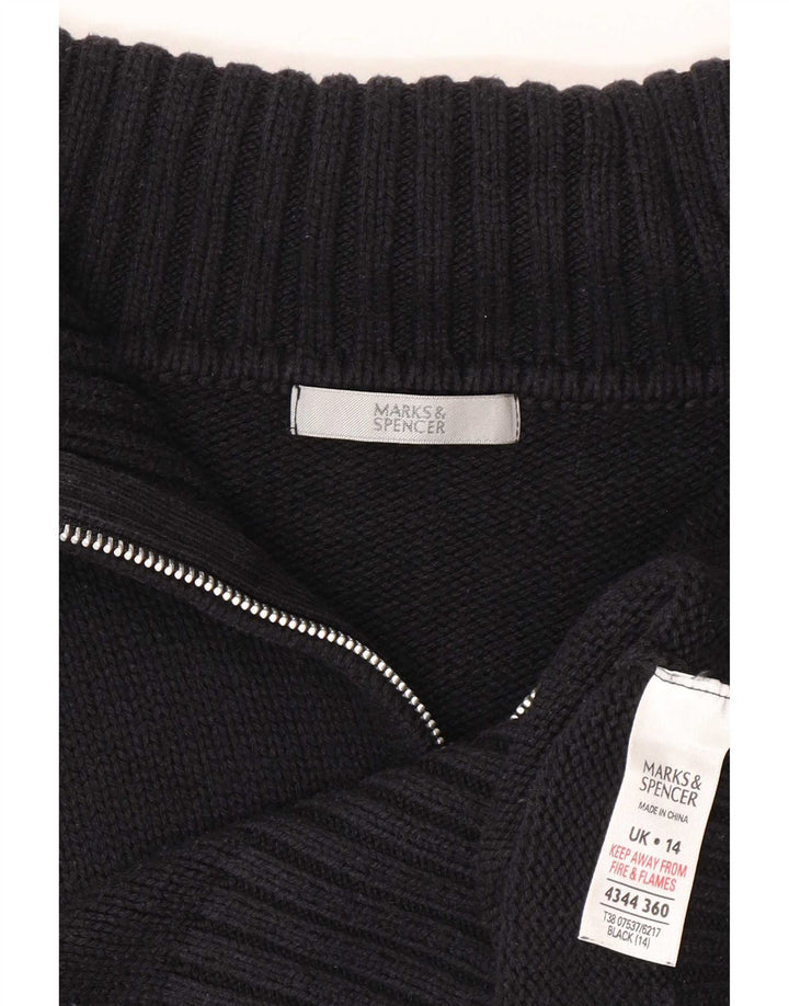 Marks & Spencer Damen-Cardigan mit durchgehendem Reißverschluss, Gr. 14, Marineblau