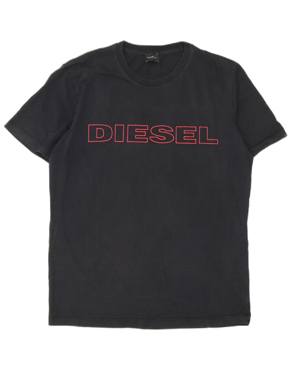 Diesel Herren Graphic T-Shirt Top XL Schwarz Baumwolle