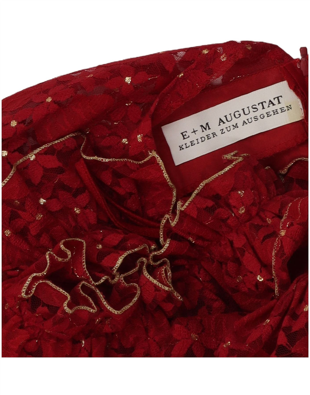 E+M AUGUSTAT Damen Maxikleid UK 12 Mittelrot geblümt