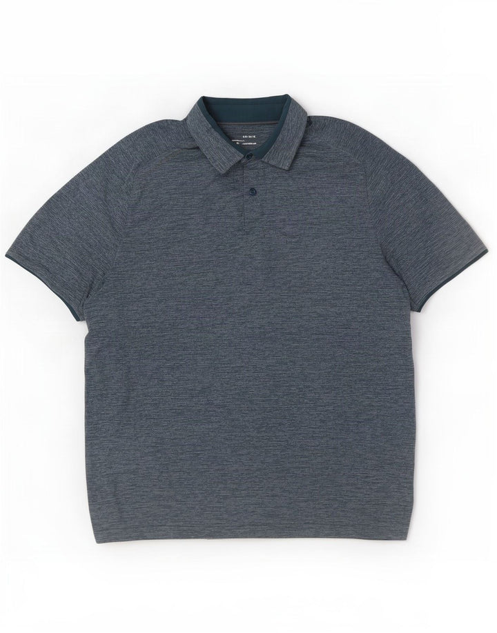 Under Armour Herren Heat Gear Poloshirt, großes, blau meliertes Polyester