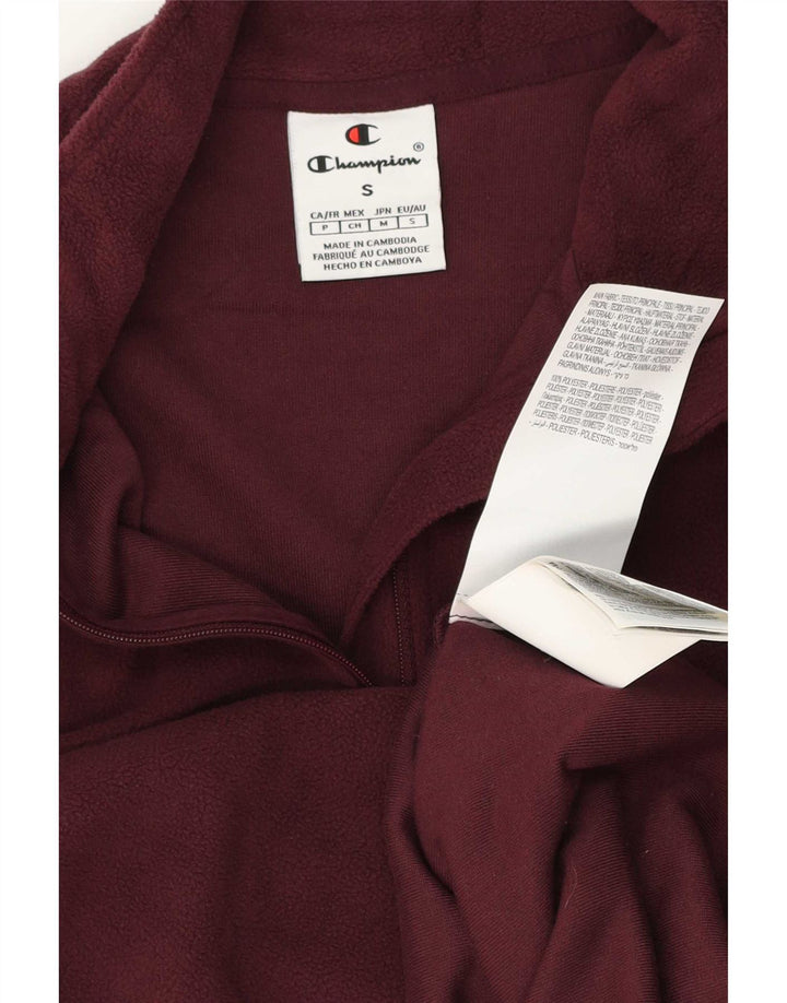 Champion Herren-Fleecepullover mit Reißverschluss am Hals, Größe S, Burgunderrot, Polyester