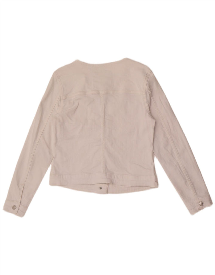 Crew Clothing Damen Jeansjacke UK 10 Small Weiß