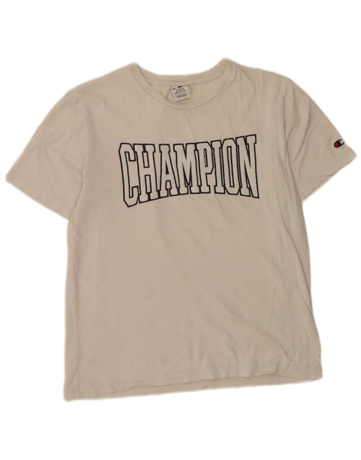 Champion Herren-T-Shirt mit Grafik, Größe L, Weiß