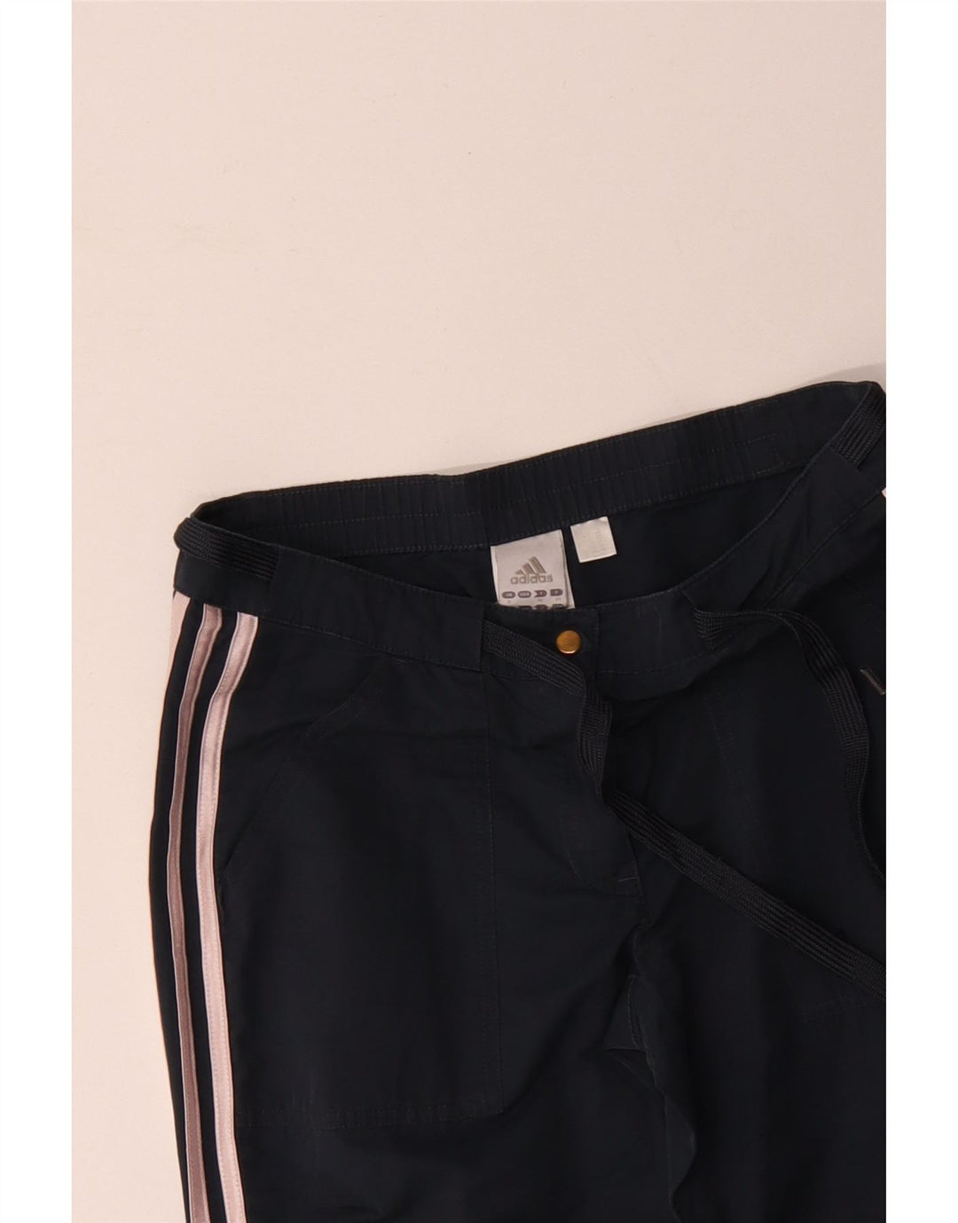 Adidas Damen gerade Freizeithose UK 8 Small W30 L30 Marineblau Baumwolle