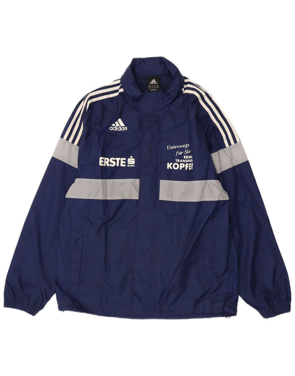 Adidas Herren Graphic Regenjacke UK 38/40 Medium Navy Blue Colourblock