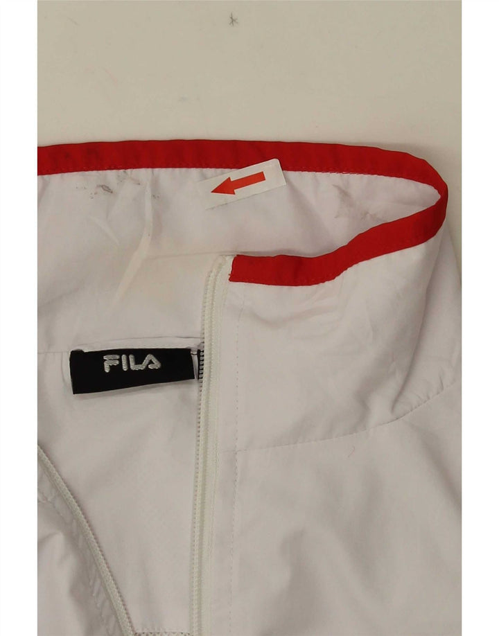 Fila Damen-Trainingsanzugoberteil, Jacke, UK 16, Größe L, Weiß, Polyester