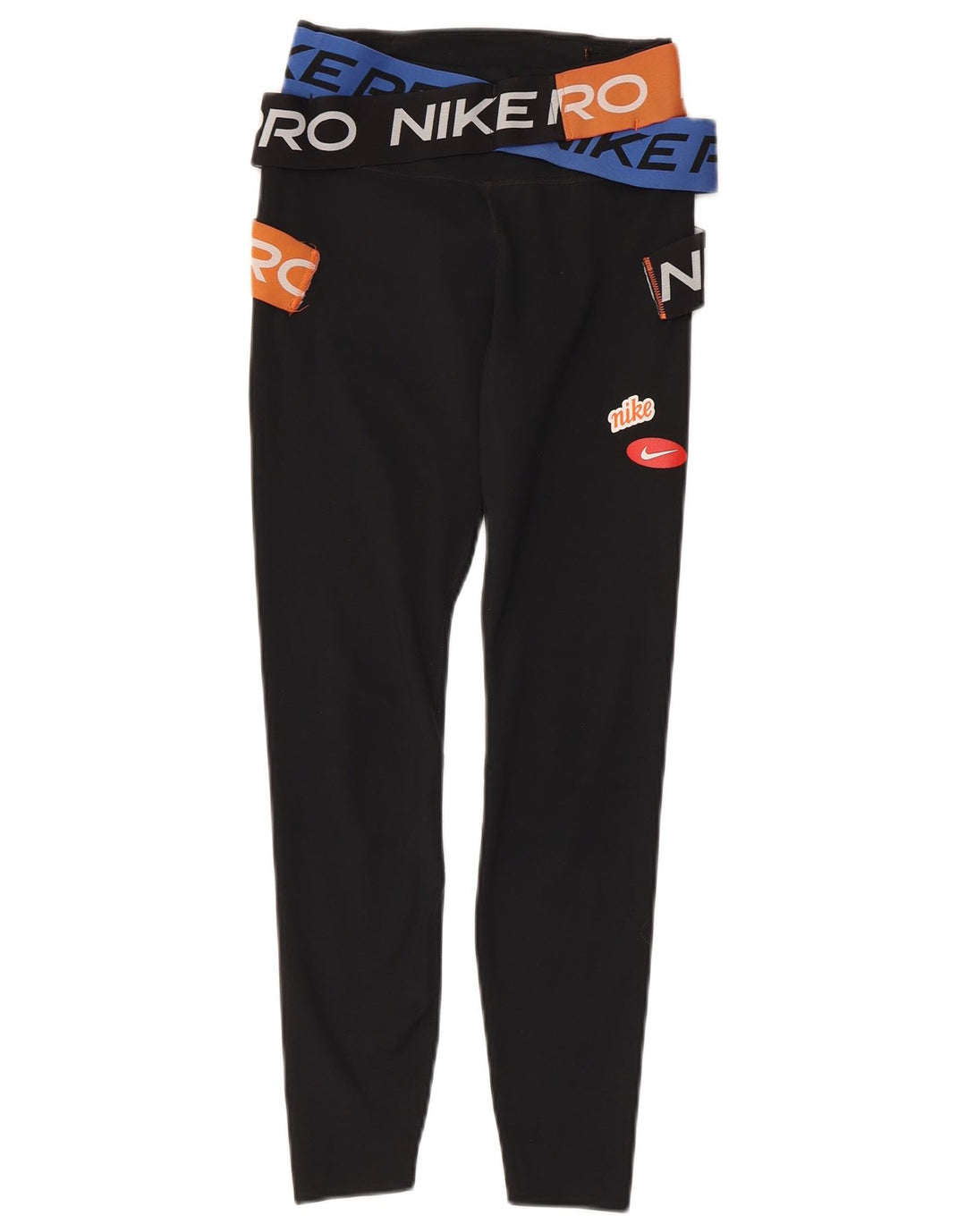 NIKE Womens Dri Fit Graphic Leggings UK 4 XS Schwarz Polyester