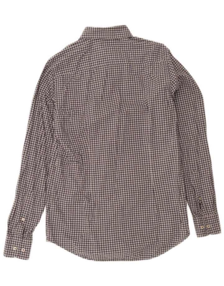 Tommy Hilfiger Herren-Slim-Fit-Hemd aus mittelgrauer Gingham-Baumwolle