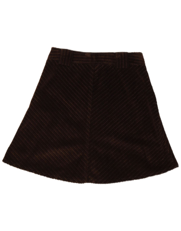 Max & Co. Damen Minirock UK 6 XS W28 Braune Chevron-Baumwolle