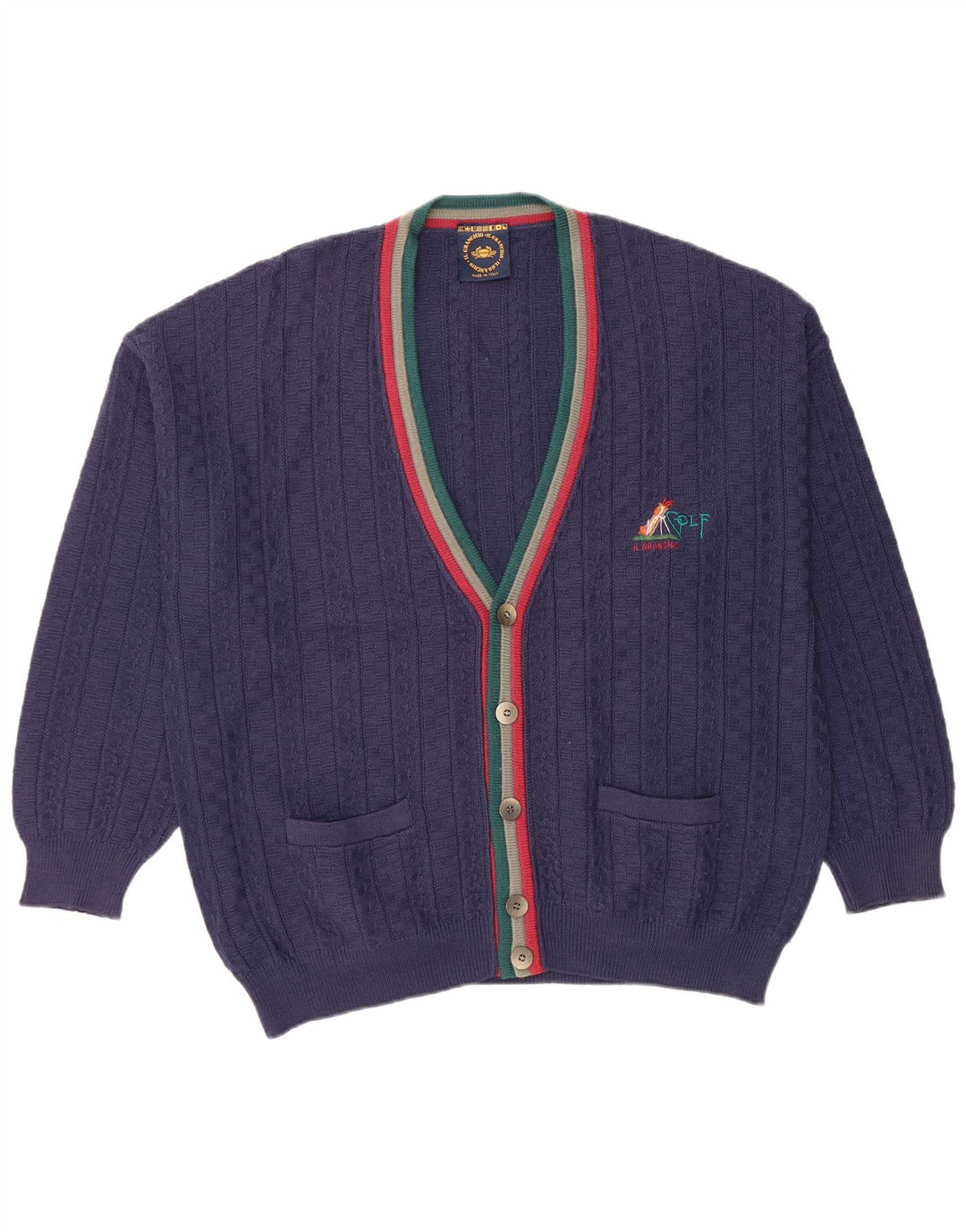 IL GRANCHIO Herren Strickjacke XL Marineblau