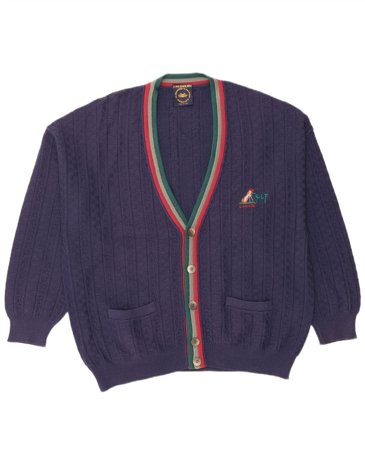 IL GRANCHIO Herren Strickjacke XL Marineblau