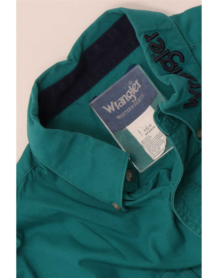 Wrangler Herren-Western-Grafikhemd, große grüne Baumwolle
