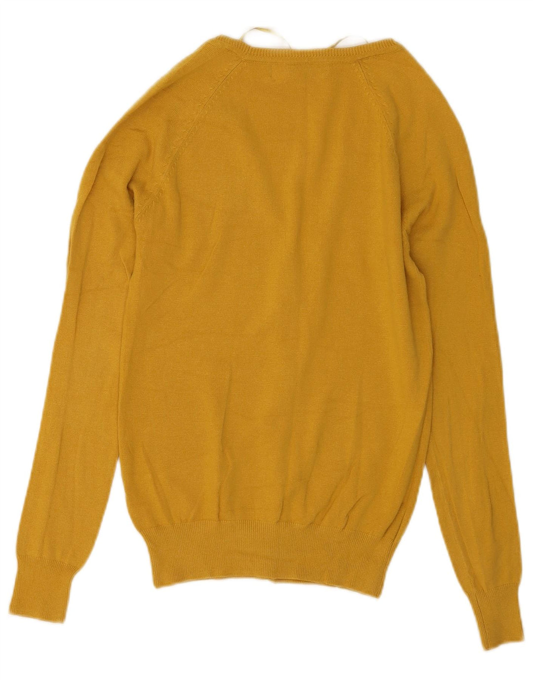 Zara Damen-Cardigan-Pullover UK 12 Mittelgelbe Baumwolle