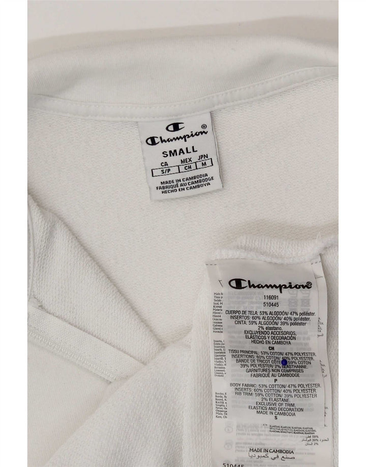 Champion Damen-Trainingsanzugoberteil, UK-Größe 10, Größe S, weiße Baumwolle