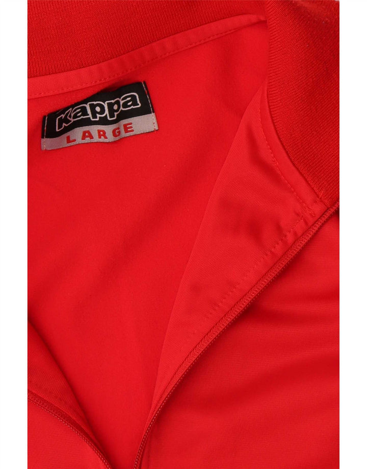 Kappa Herren-Trainingsanzug-Top-Jacke, großes rotes Farbblock-Polyester