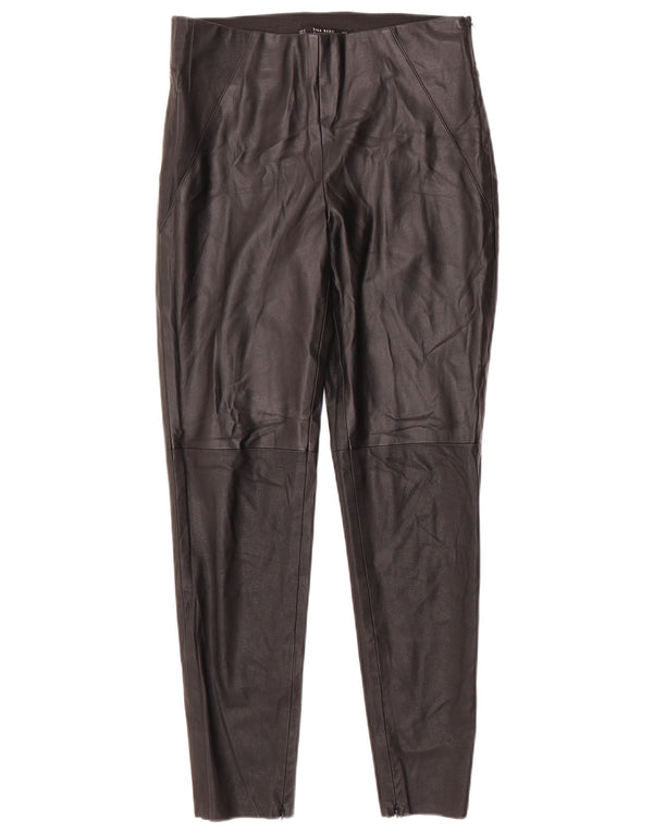Zara Womens Skinny Faux Leather Trousers Medium W30 L27 Black Polyurethane