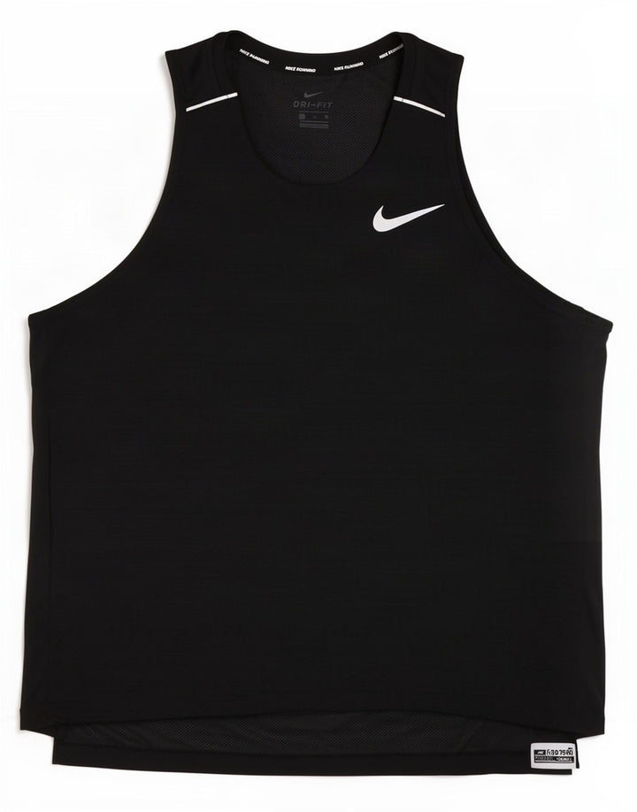 Nike Herren Dri Fit Weste Top XL Schwarz Nadelstreifen Polyester