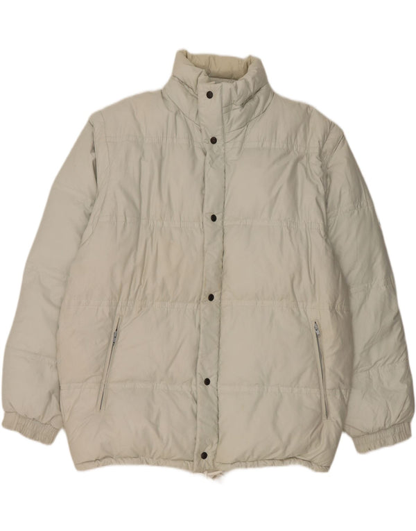 Martin's wattierte Herrenjacke UK 42 XL aus weißer Baumwolle