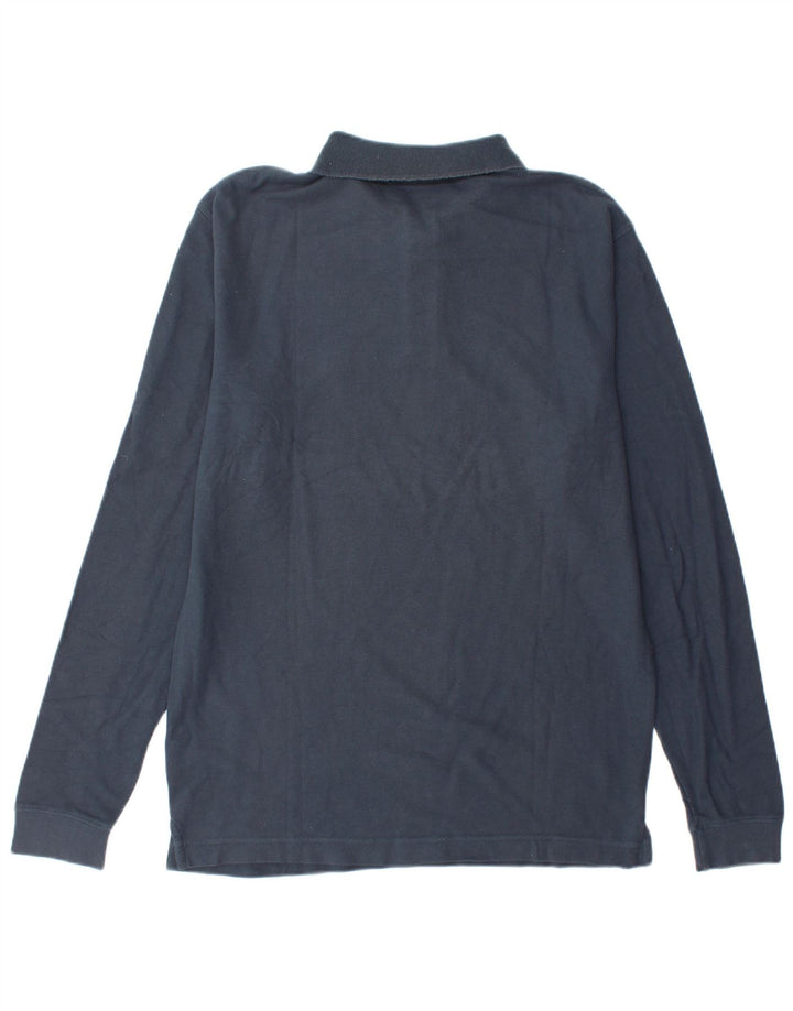 Fila Herren-Langarm-Poloshirt, mittelmarineblaue Baumwolle