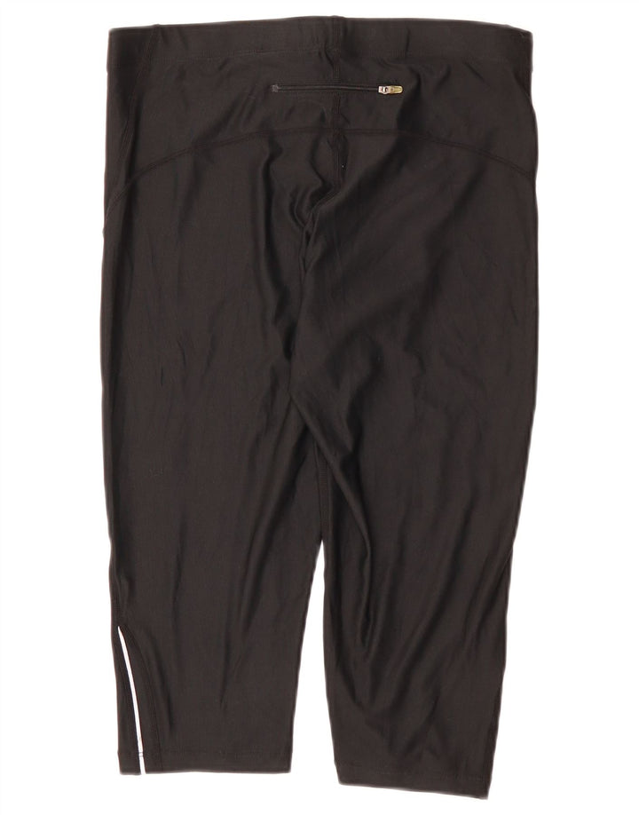 NIKE Damen Bermuda Sport Shorts UK 14/16 Large Schwarz Polyester