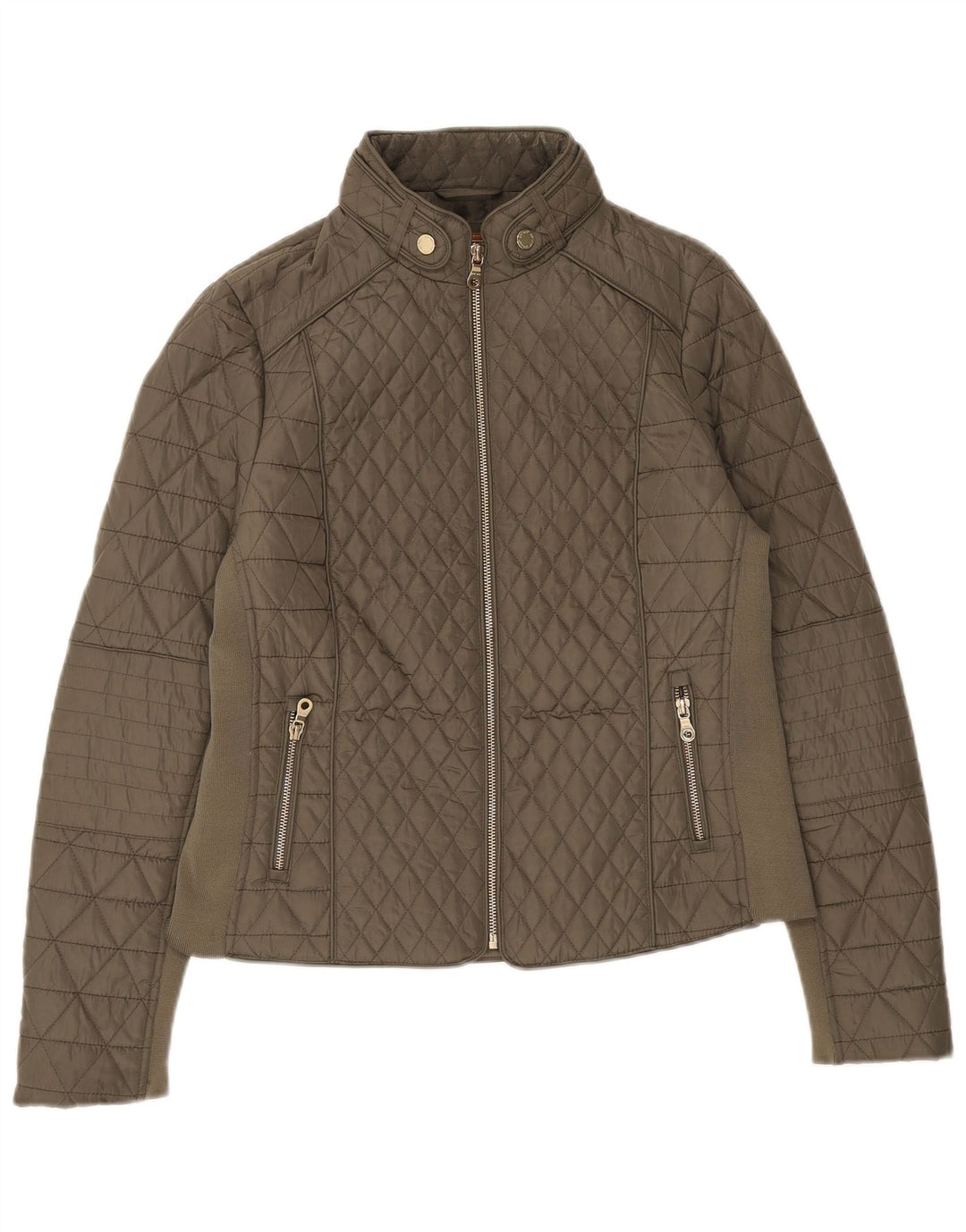 Marks & Spencer Damen Steppjacke UK 14 Large Khaki Polyester