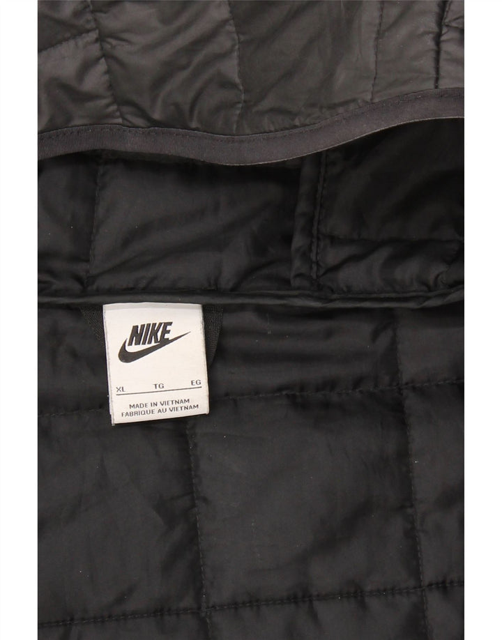 NIKE Herren-Mantel mit Kapuze, gepolstert, UK 42, XL, Schwarz, Polyester