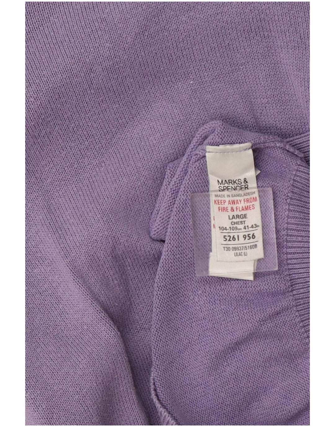 Marks & Spencer Herren Blauer Harbor-Pullover mit U-Boot-Ausschnitt, Größe L, Lila
