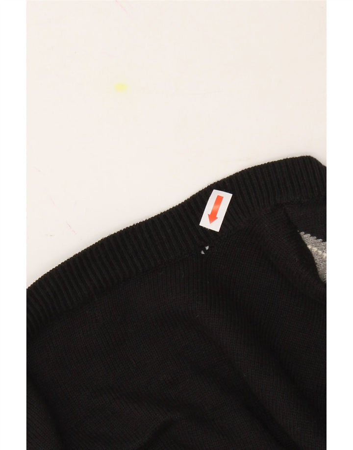 IZOD Mens V-Neck Jumper Sweater XL Black Argyle/Diamond Cotton Vintage Izod and Second-Hand Izod from Messina Hembry 