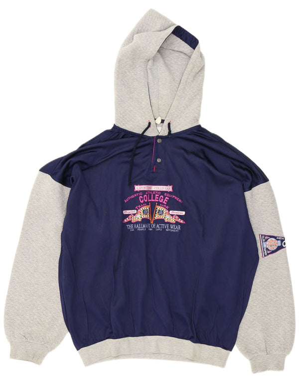Diadora Herren-Kapuzenpullover mit Grafik, IT 52, groß, Marineblau, Farbblock